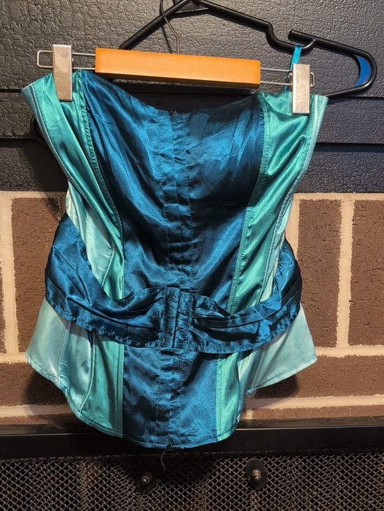 Charlotte Russe Tops - Charlotte Russe Satin Bustier Top in Teal Blue